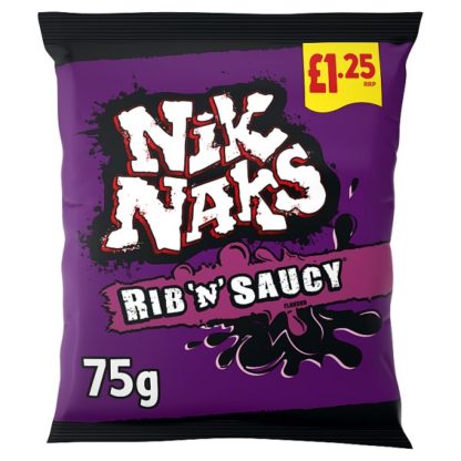 Nik Naks Rib & Saucy PM125 75g (Case Of 20)