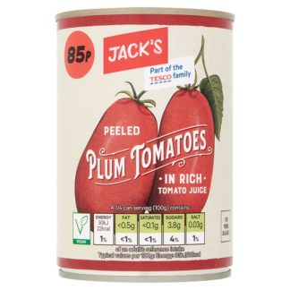 Jacks Peeled Plum Toms PM85 400g (Case Of 12)