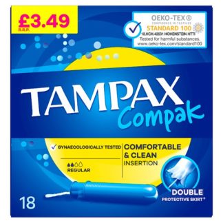 Tampax Tampons Regular PM349 18s (Case Of 6)