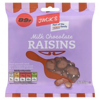 Jacks Choc Raisins PM89 87.5g (Case Of 12)