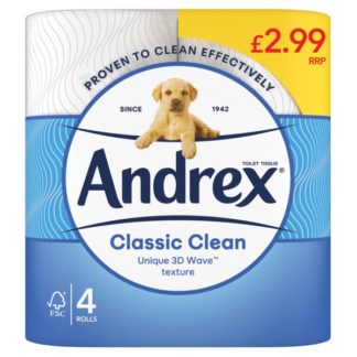 Andrex Classic Clean PM299 4Roll (Case Of 6)