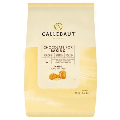 Callebaut White Choc Drops 2.5kg (Case Of 4)