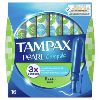 Tampax Pearl Compak Super 16s (Case Of 4)