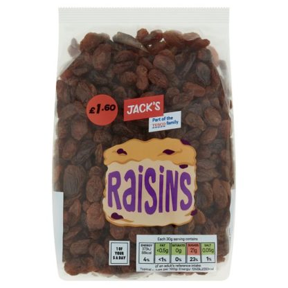Jacks Raisins PM160 375g (Case Of 6)