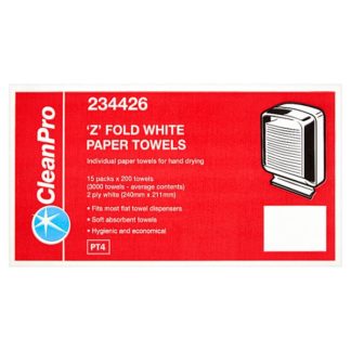 CP Z Fold White Paper Towels 15x200s