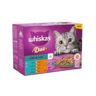 Whiskas Pouch Duo Surf&Turf 12x85g (Case Of 4)