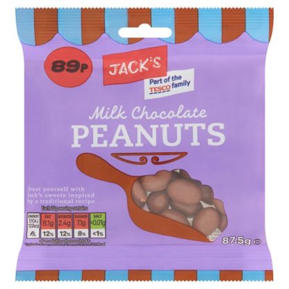 Jacks Choc Peanuts PM89 87.5g (Case Of 12)