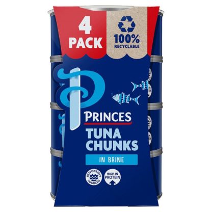 Princes Tuna Chnks/Brine 4pk 4x145g (Case Of 6)