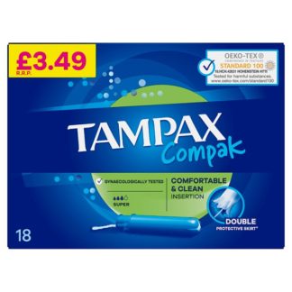 Tampax Tampons Super PM349 18s (Case Of 6)