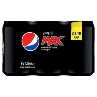 Pepsi Max Multipack PM319 6x330ml (Case Of 4)