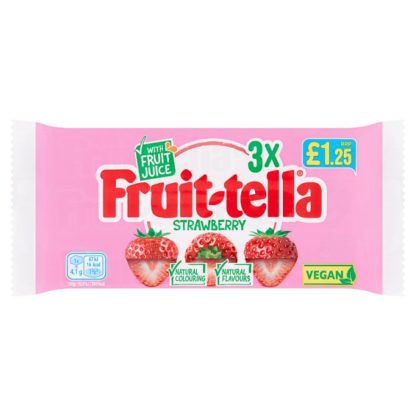 Fruitella Strawberry PM125 3pk (Case Of 24)