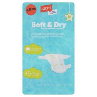 Jacks Size 4 Nappies PM299 16s (Case Of 3)