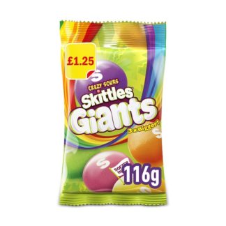 Skittles Giants Sours Bag PM 109g (Case Of 14)