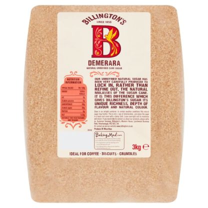 Billingtons Demerera Sugar 3kg (Case Of 4)