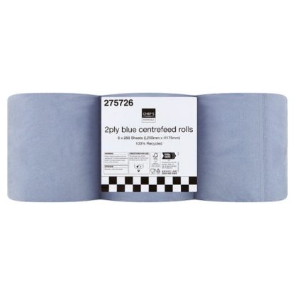 CE Blue Centrefeed 2ply 6pk